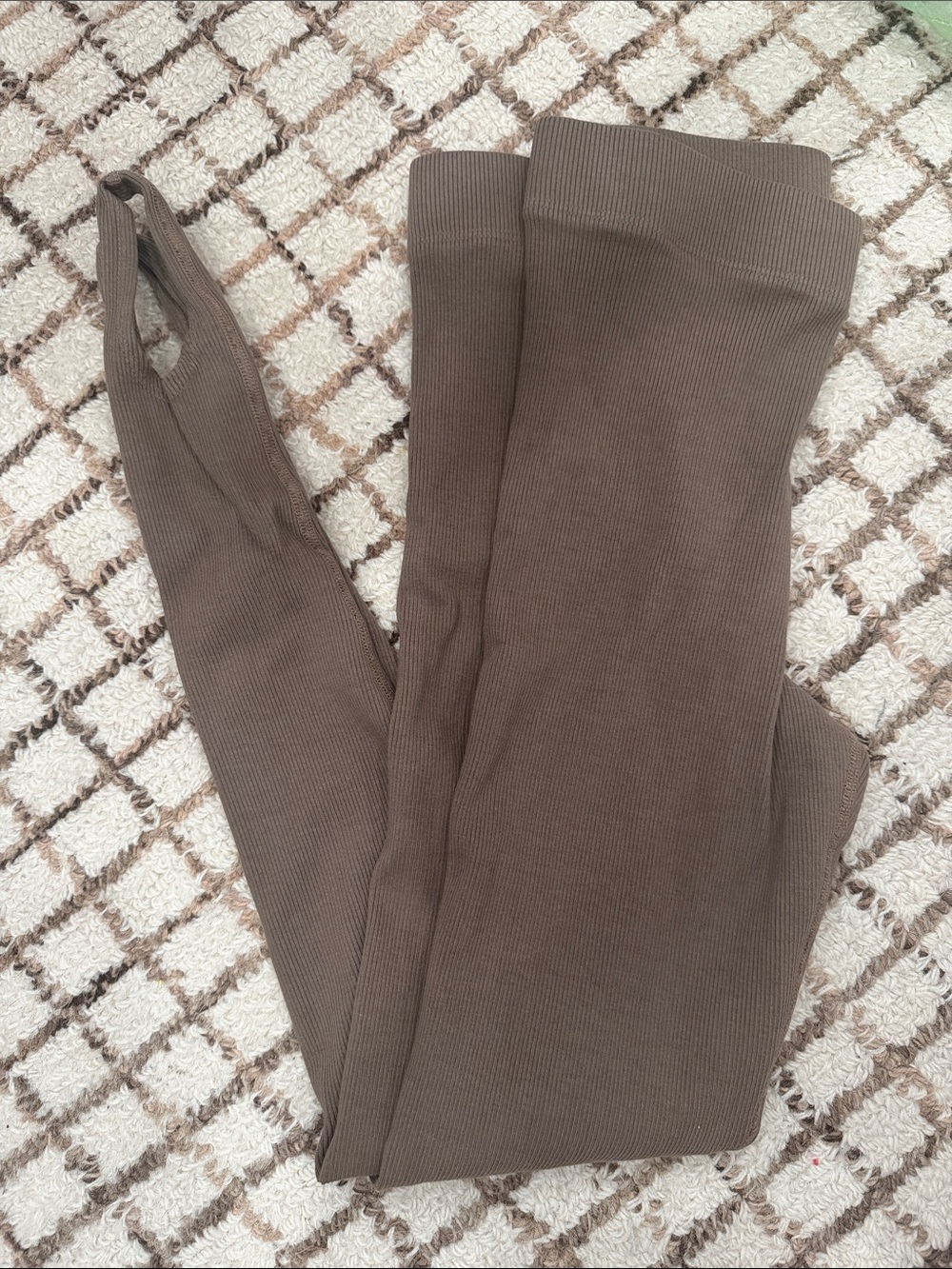 DONNI. Ribbed Stirrup Leggings - Taupe